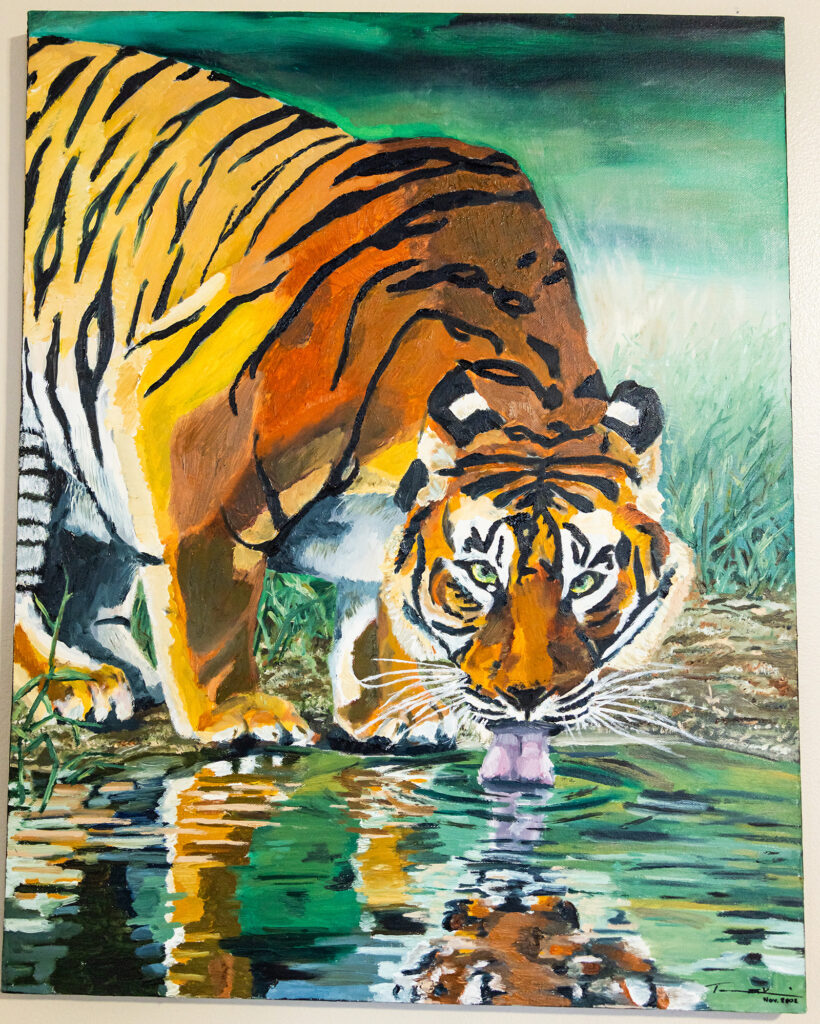 Acrylic painting of tiger by Tammy Karin from 2002