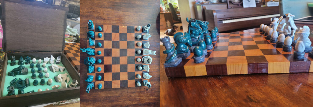 Dragon-themed ceramic chess set by Tammy Karin