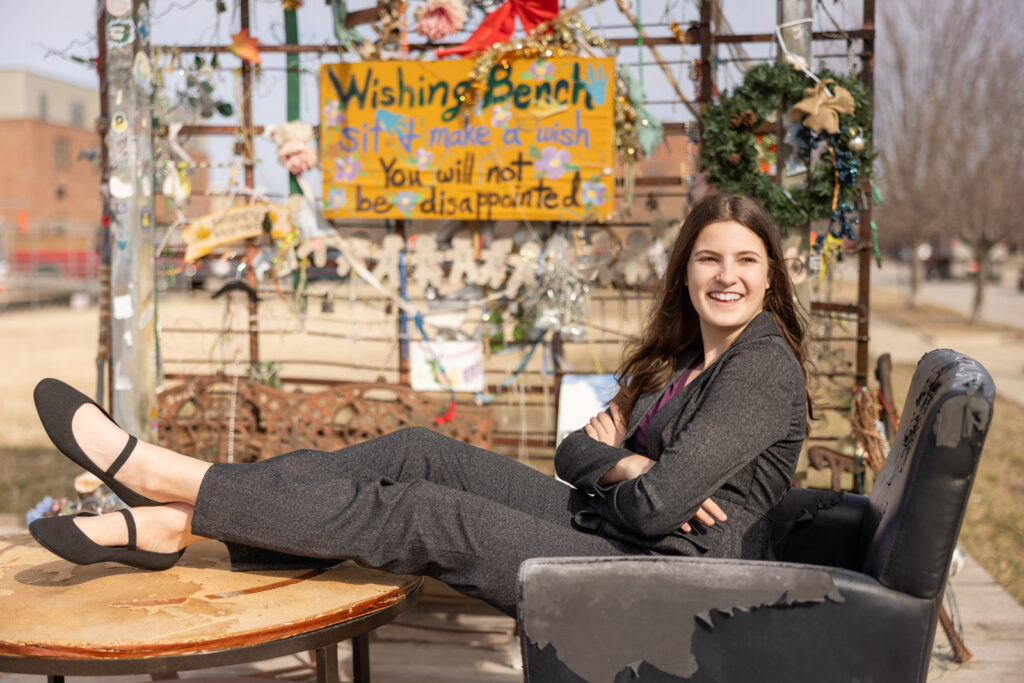 A raw and urban energy for portraits at 9th and Delaware in Lawrence.