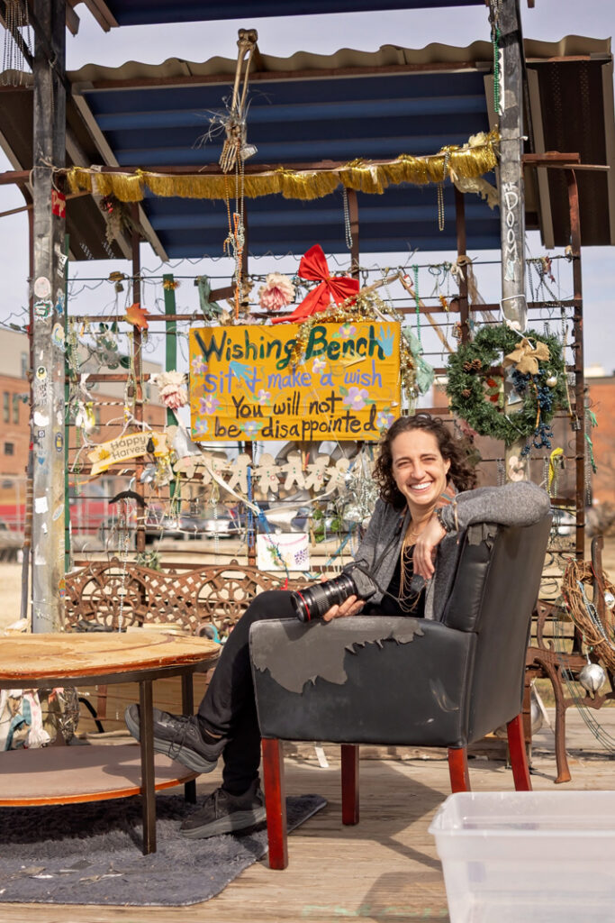 I use the community decorated Wishing Bench for unique lifestyle sessions.