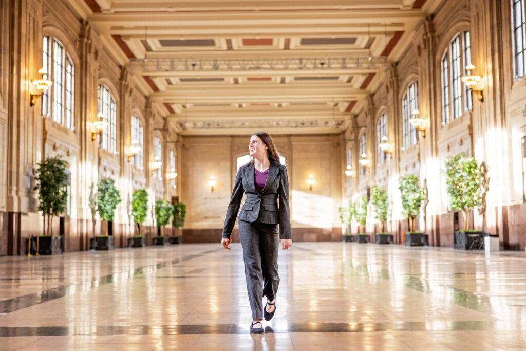 The KC Union Station interior is the perfect place for photo sessions during cold winter weather.