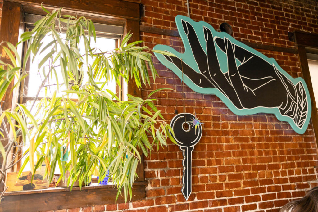 Colorful decor at Latchkey Deli in Lawrence.