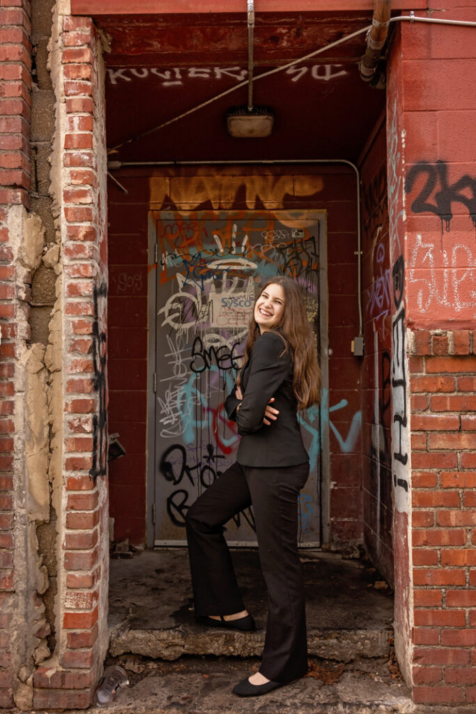 I love the urban grit and street art for family photos in Lawrence KS.