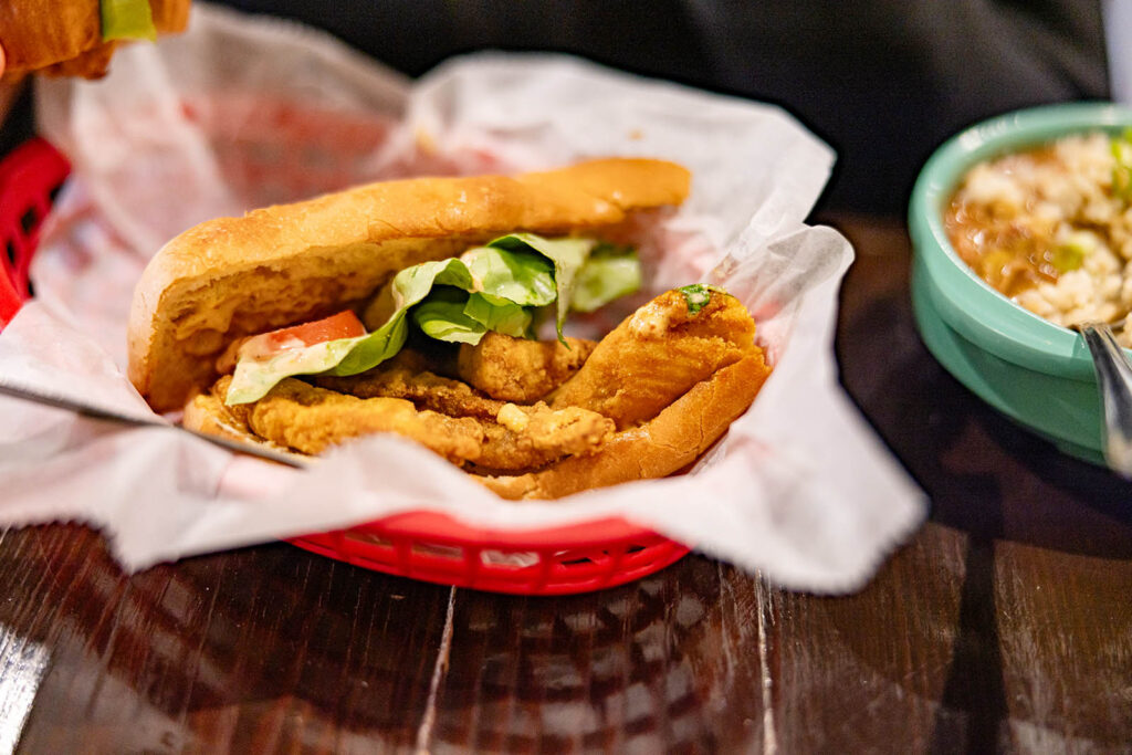 Alligator Po Boy at Terrebonne in Lawrence.