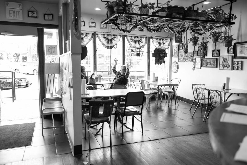 Happy customers at Terrebonne restaurant in Lawrence.